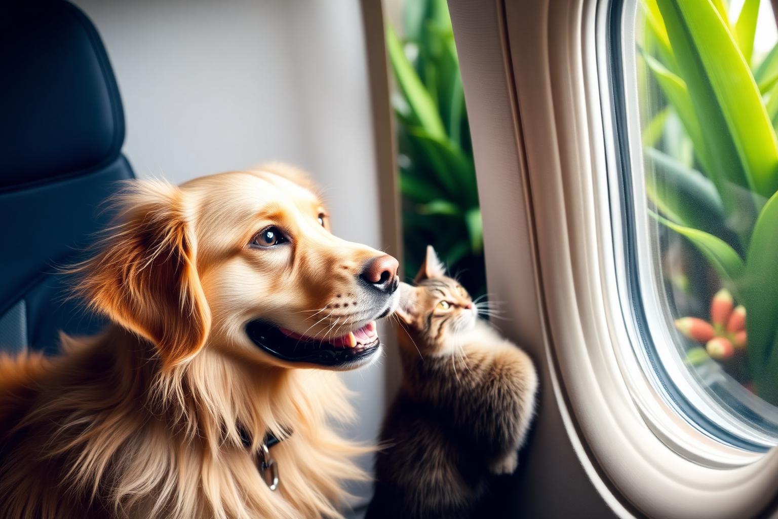 Perro y gato viajando seguros